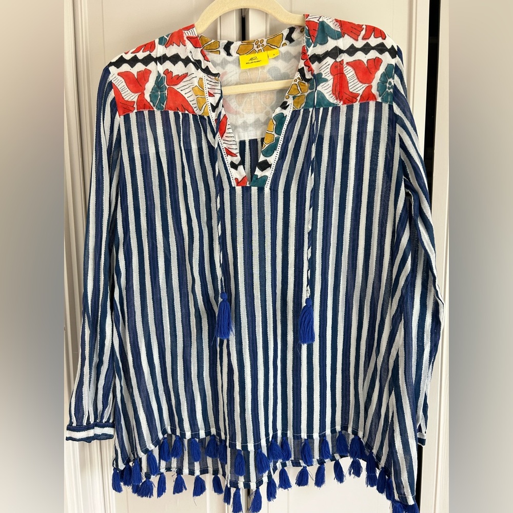 Roller Rabbit Striped Blue and Red Tunic